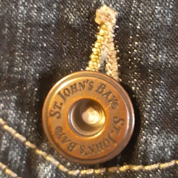 St Johns Bay Women's SIZE 10P Straight Leg Jeans Dark Wash Bootcut - Picture 10 of 15